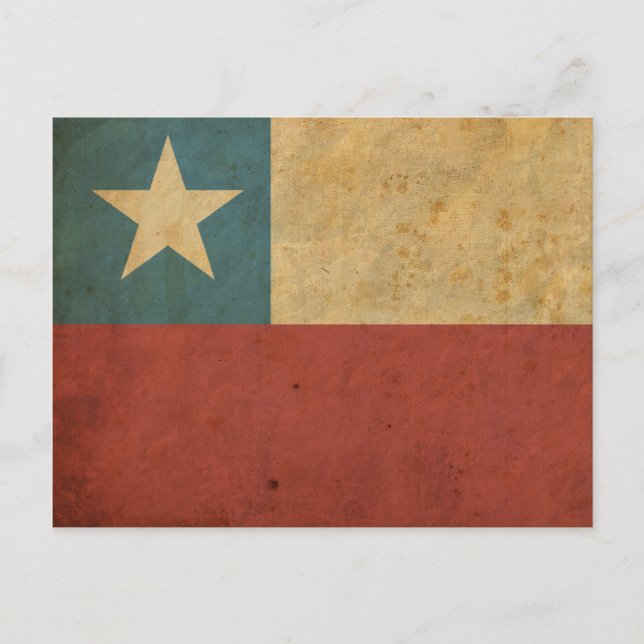 Postal Bandera de Chile vintage (Anverso)
