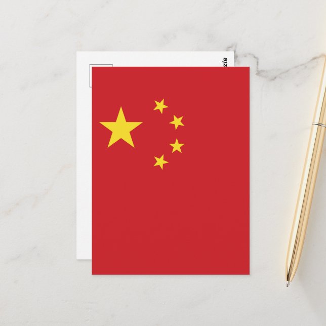 Postal Bandera de China (Anverso/Reverso In Situ)