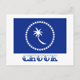 Postal Bandera de Chuuk, con nombre