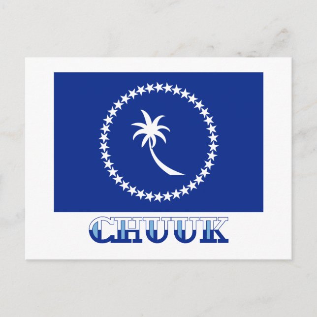 Postal Bandera de Chuuk, con nombre (Anverso)