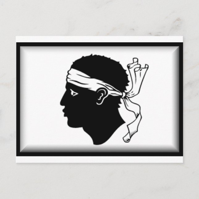 Postal Bandera de Córcega Francia (Anverso)