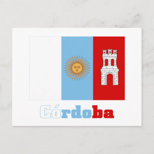 Postal Bandera de Córdoba con nombre