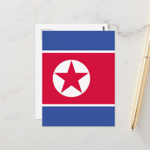 Postal bandera de Corea del Norte