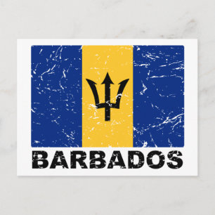 Postal Bandera de cosecha de Barbados