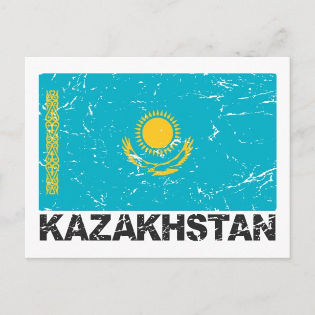 Postal Bandera de cosecha de Kazajistán (Anverso)
