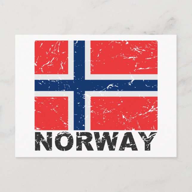 Postal Bandera de cosecha de Noruega (Anverso)