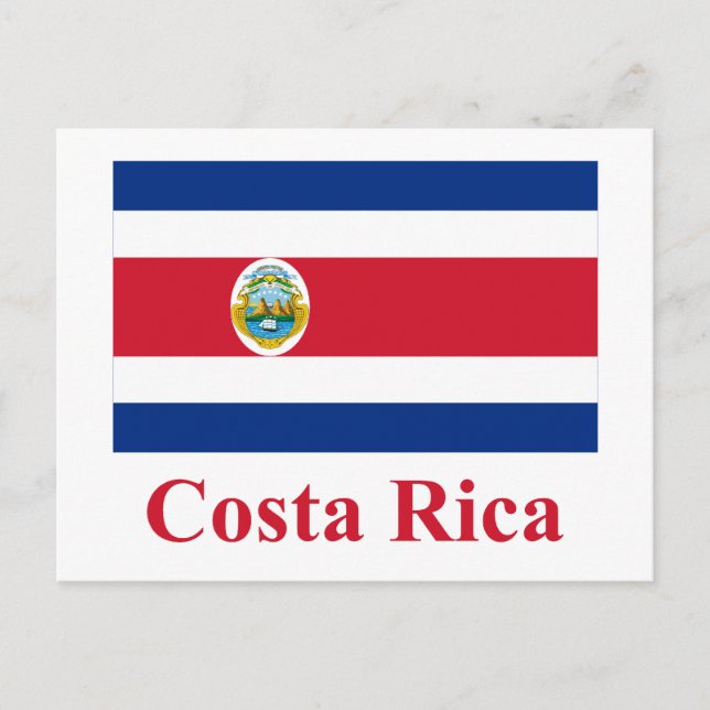 Postal Bandera de Costa Rica con nombre (Anverso)