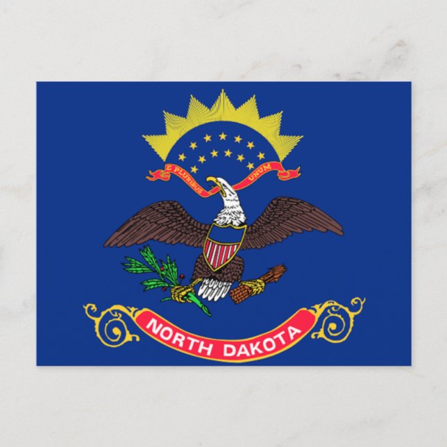 Postal Bandera de Dakota del Norte (Anverso)