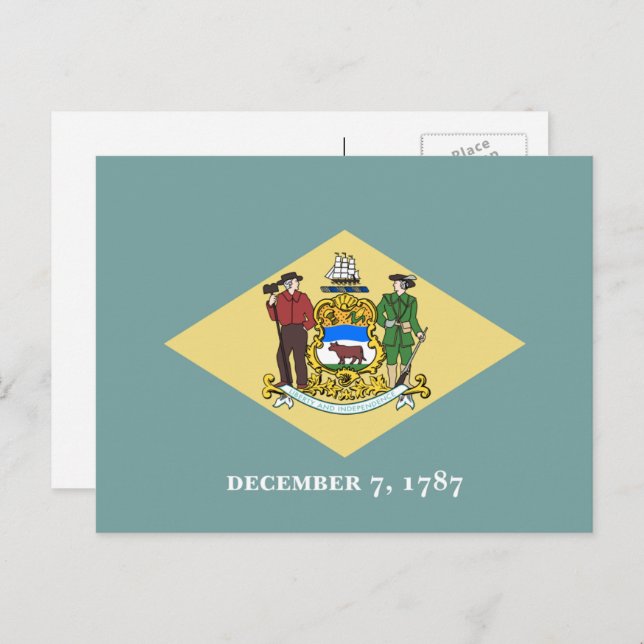 Postal Bandera de Delawarean, Bandera de Delaware (Anverso / Reverso)