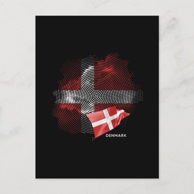 Postal bandera de Dinamarca (Anverso)