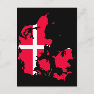 Postal bandera de dinamarca mapa