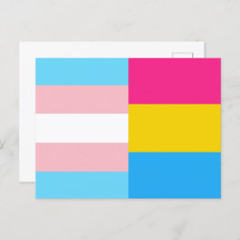 Postal Bandera de doble orgullo transgénero Pansexual