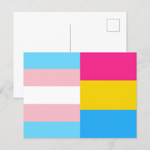 Postal Bandera de doble orgullo transgénero Pansexual