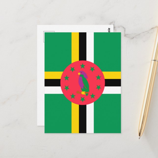 Postal Bandera de Dominica (Anverso/Reverso In Situ)
