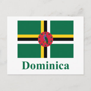 Postal Bandera de Dominica con nombre