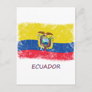 Postal Bandera de Ecuador Grunge