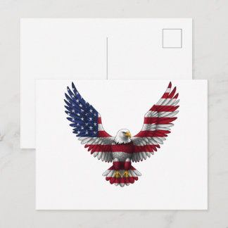 Postal Bandera de EE. UU. Águila Calva 4 de Julio
