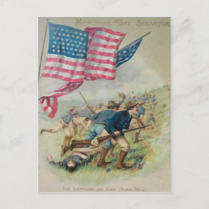 Postal Bandera de EE. UU. San Juan Hill Roosevelt