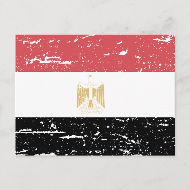 Postal Bandera de Egipto vintage (Anverso)
