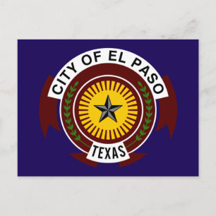 Postal Bandera de El Paso