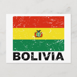 Postal Bandera de época de Bolivia