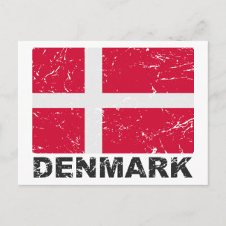 Postal Bandera de época de Dinamarca