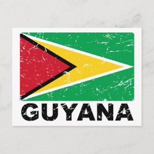 Postal Bandera de época de Guyana