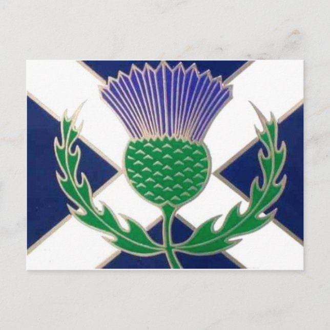 Postal Bandera de Escocia y silbato (Anverso)