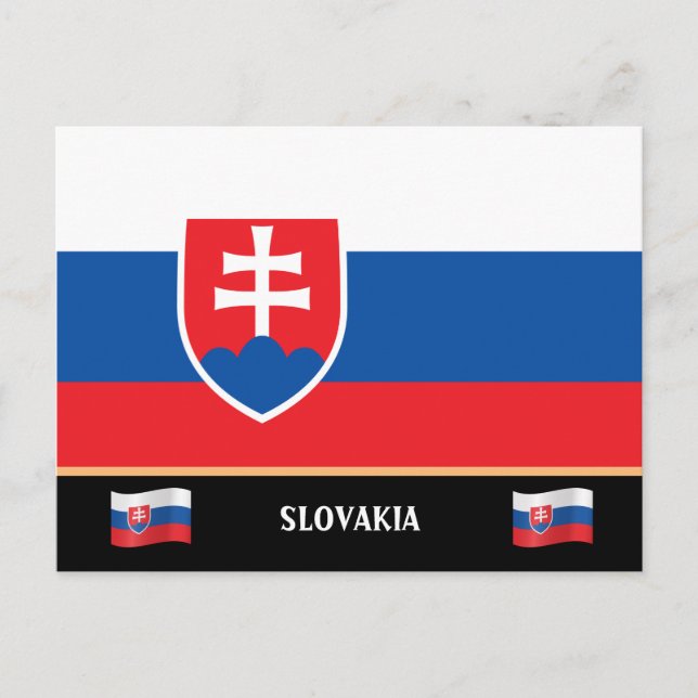 Postal Bandera de Eslovaquia y viaje por Eslovaquia (Anverso)