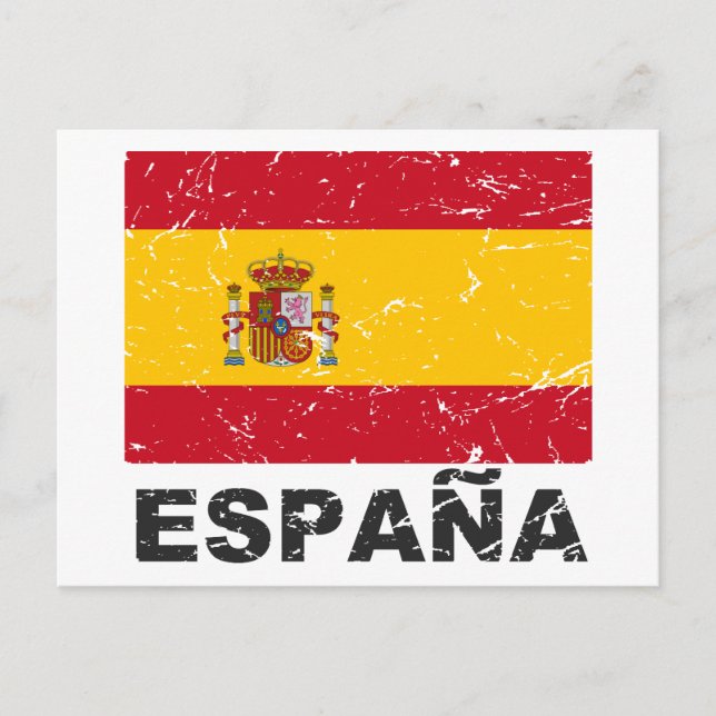 Postal Bandera de España de época (Anverso)