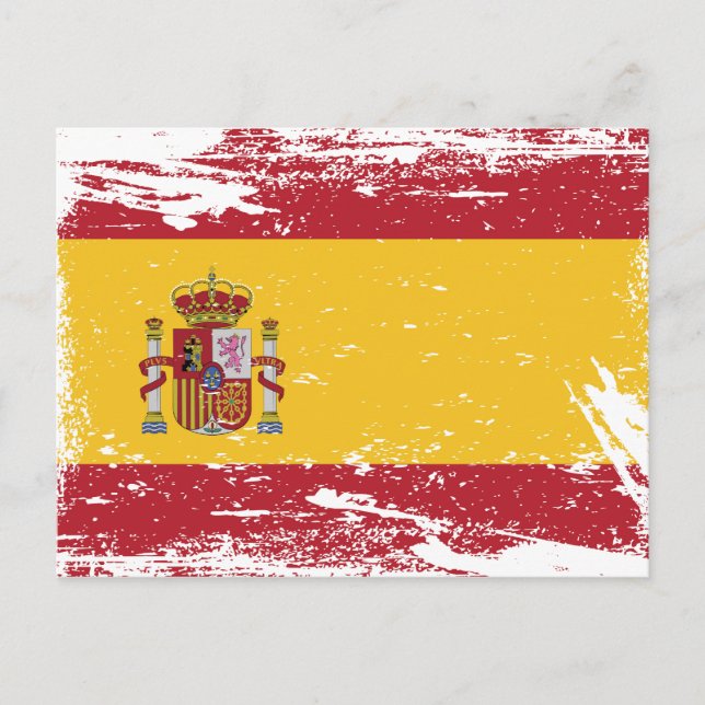 Postal Bandera de España Grunge (Anverso)
