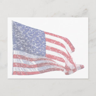 Postal Bandera de Estados Unidos - angustiada