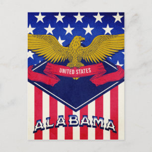 Postal Bandera de Estados Unidos de Alabama