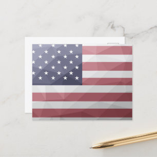 Postal Bandera de Estados Unidos Malla Geométrica Red Whi