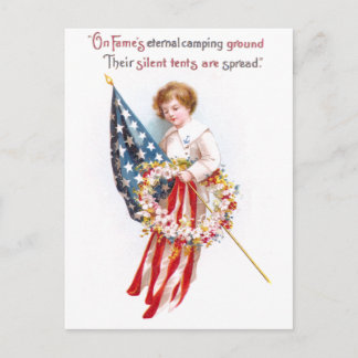 Postal Bandera de Estados Unidos, patriota de varón y vin