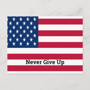 Postal bandera de Estados Unidos personalizar con cita
