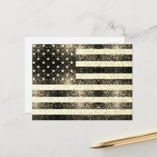Postal Bandera de Estados Unidos Sepia de oro ruso Sparkl