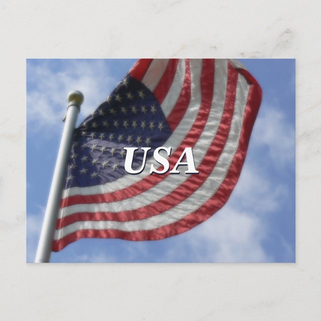Postal Bandera de Estados Unidos volando Estados Unidos (Anverso)