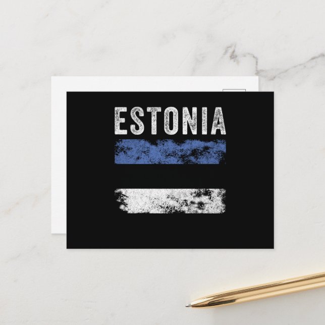 Postal Bandera de Estonia en peligro - Bandera estonia (Anverso/Reverso In Situ)