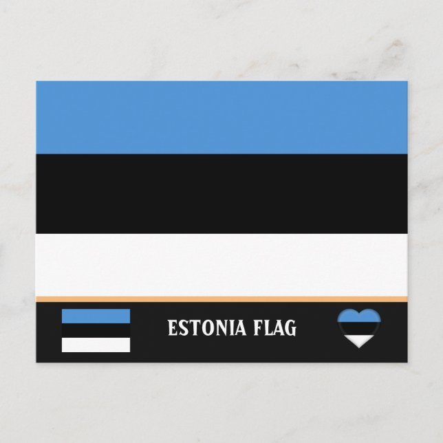 Postal Bandera de Estonia & Estonia - viajes, vacaciones  (Anverso)
