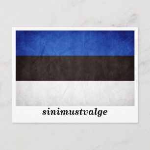 Postal Bandera de Estonia "sinimustvalge"
