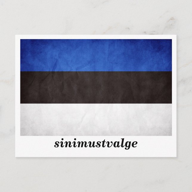 Postal Bandera de Estonia "sinimustvalge" (Anverso)