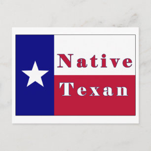 Postal Bandera de estrella de solitario texana nativa
