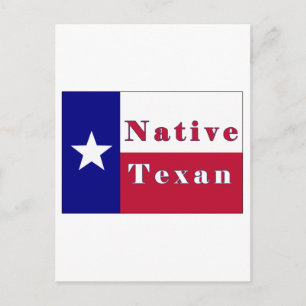 Postal Bandera de estrella de solitario texana nativa