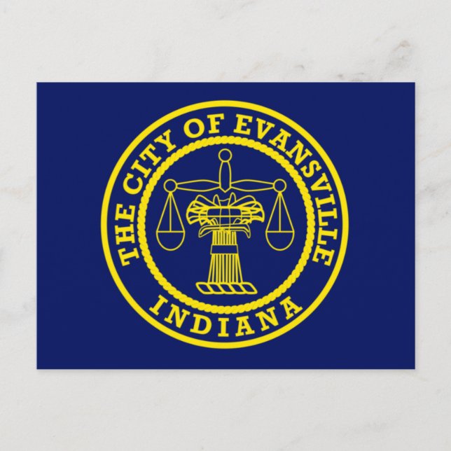 Postal Bandera de Evansville, Indiana (Anverso)