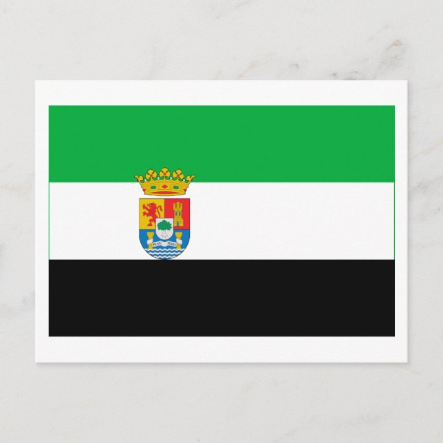 Postal Bandera de Extremadura (Anverso)