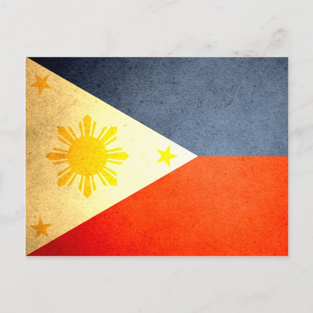 Postal Bandera de Filipinas besada por el sol (Anverso)