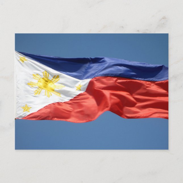 Postal bandera de filipinas ondeando (Anverso)