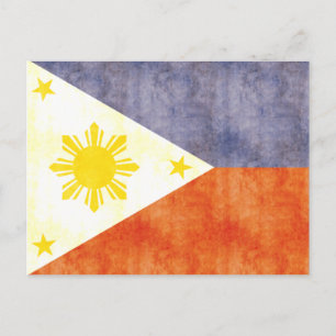 Postal Bandera de Filipinas retro vintage