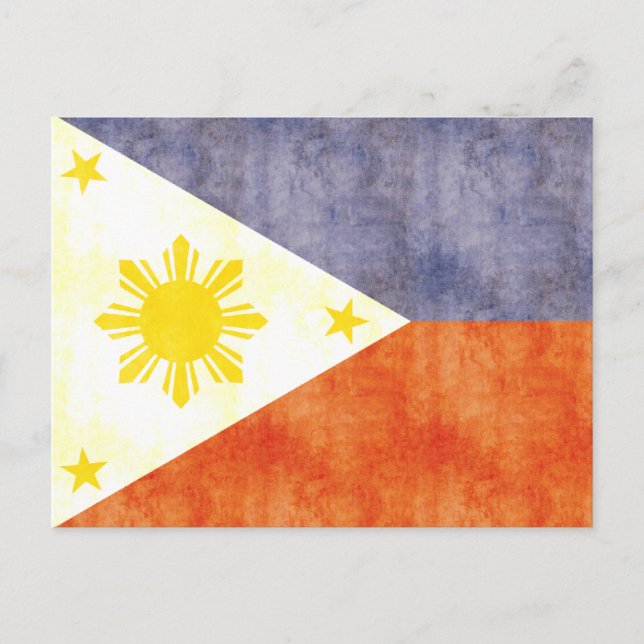 Postal Bandera de Filipinas retro vintage (Anverso)
